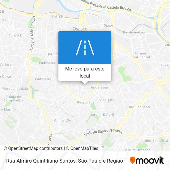 Rua Almiro Quintiliano Santos mapa