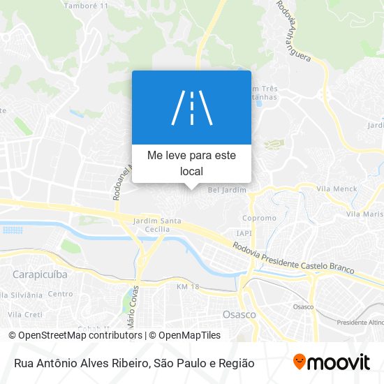 Rua Antônio Alves Ribeiro mapa