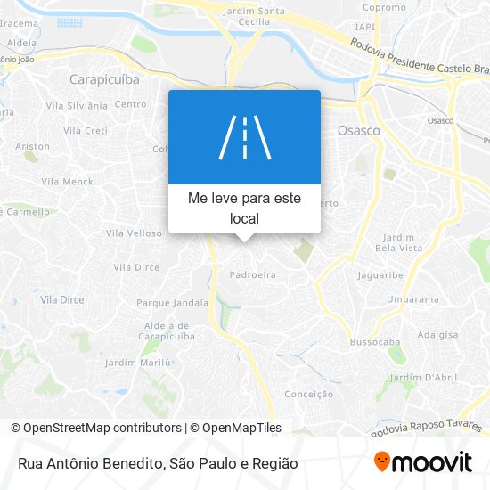 Rua Antônio Benedito mapa