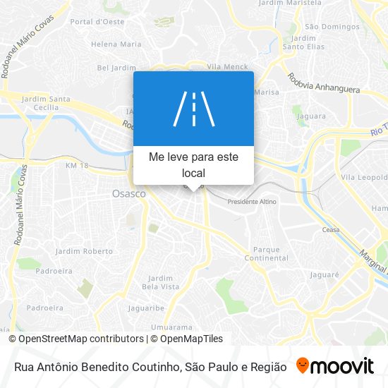 Rua Antônio Benedito Coutinho mapa