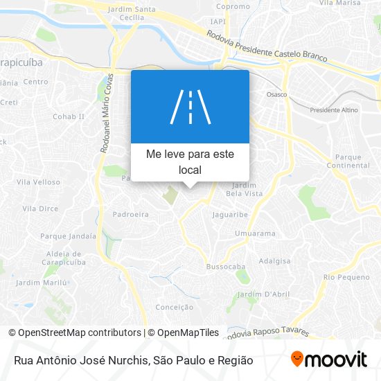 Rua Antônio José Nurchis mapa