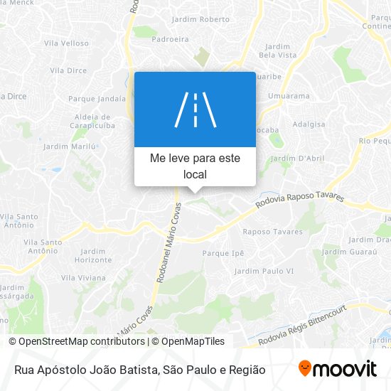 Rua Apóstolo João Batista mapa