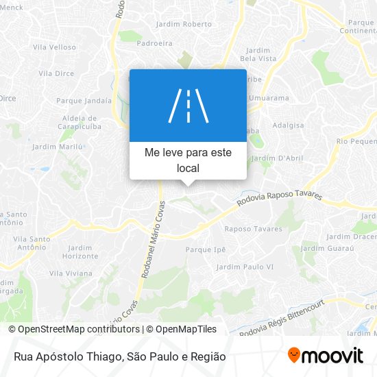 Rua Apóstolo Thiago mapa