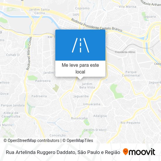 Rua Artelinda Ruggero Daddato mapa