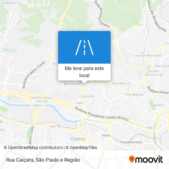 Rua Caiçara mapa