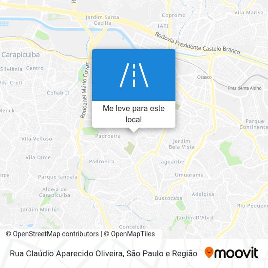 Rua Claúdio Aparecido Oliveira mapa