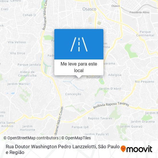 Rua Doutor Washington Pedro Lanzzelotti mapa