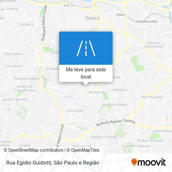 Rua Egídio Guidotti mapa