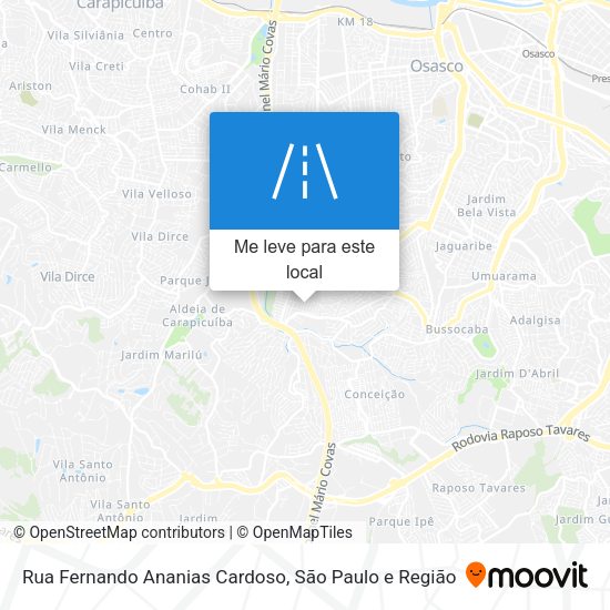 Rua Fernando Ananias Cardoso mapa
