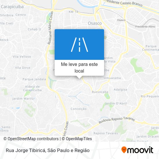 Rua Jorge Tibiricá mapa