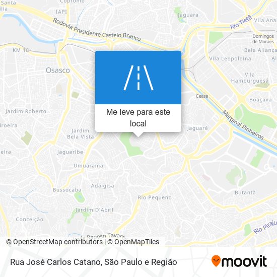 Rua José Carlos Catano mapa