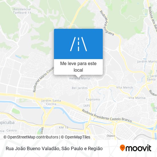 Rua João Bueno Valadão mapa