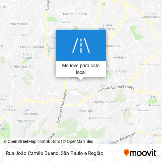 Rua João Camilo Bueno mapa