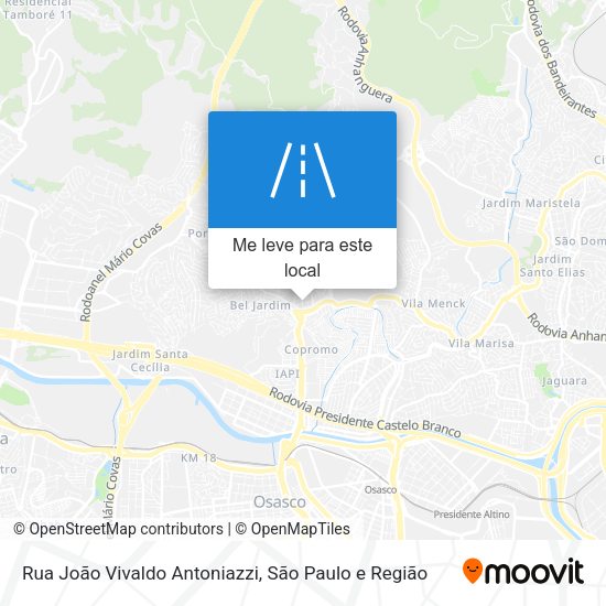 Rua João Vivaldo Antoniazzi mapa