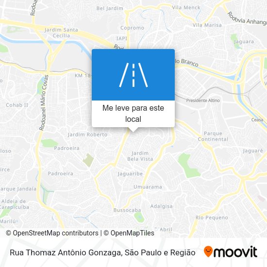 Rua Thomaz Antônio Gonzaga mapa