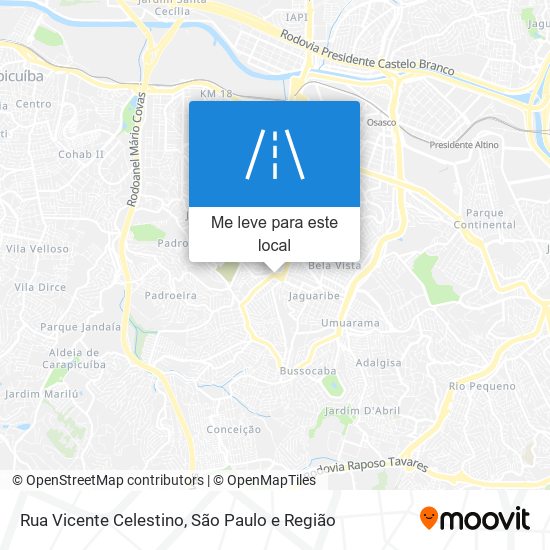 Rua Vicente Celestino mapa