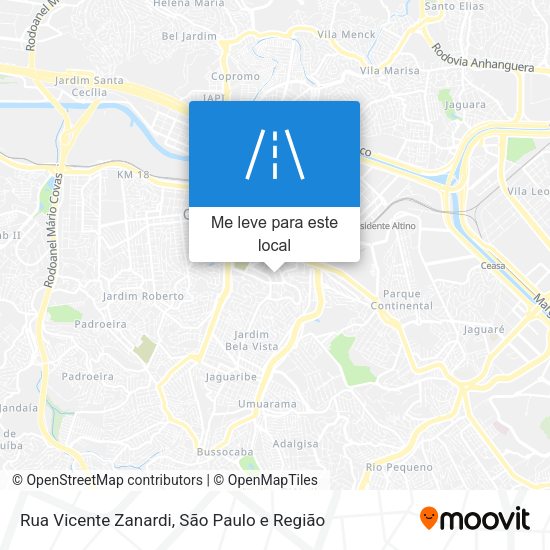 Rua Vicente Zanardi mapa
