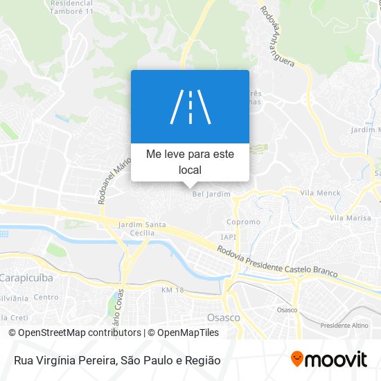 Rua Virgínia Pereira mapa