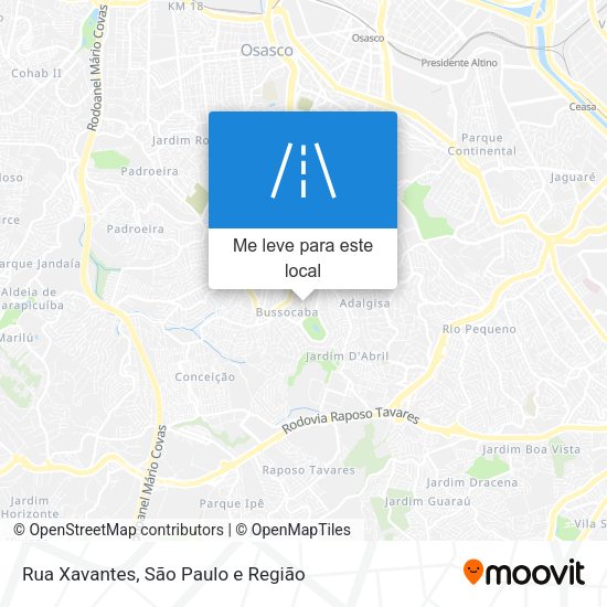 Rua Xavantes mapa
