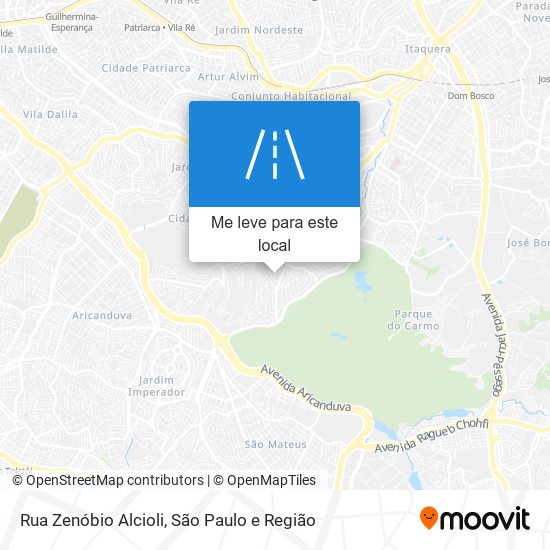 Rua Zenóbio Alcioli mapa