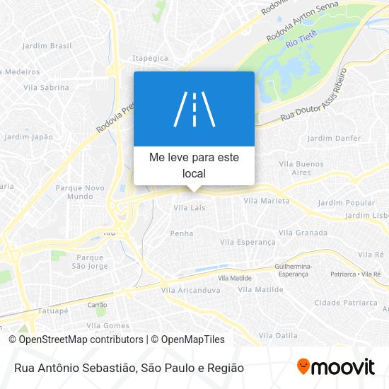 Rua Antônio Sebastião mapa