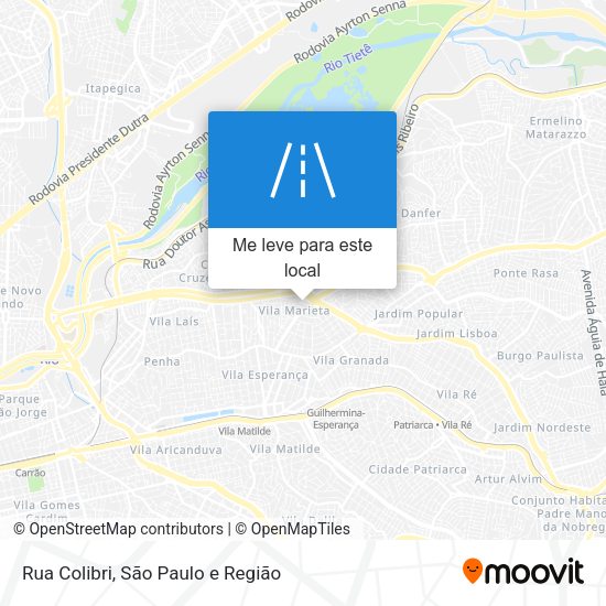 Rua Colibri mapa
