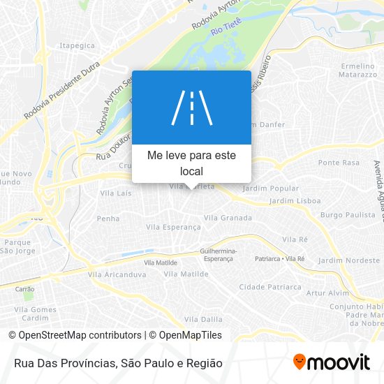 Rua Das Províncias mapa