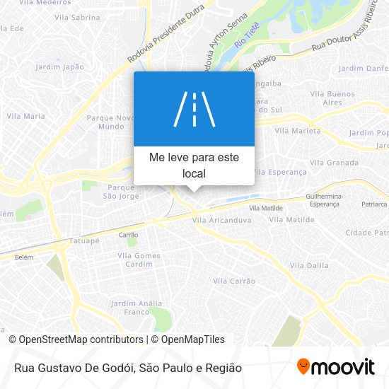 Rua Gustavo De Godói mapa