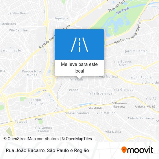 Rua João Bacarro mapa