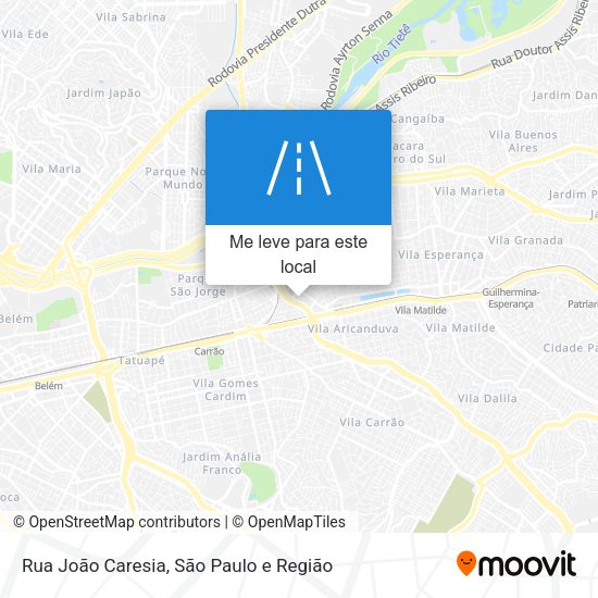Rua João Caresia mapa
