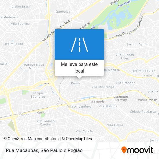 Rua Macaubas mapa