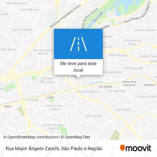 Rua Major Ângelo Zanchi mapa