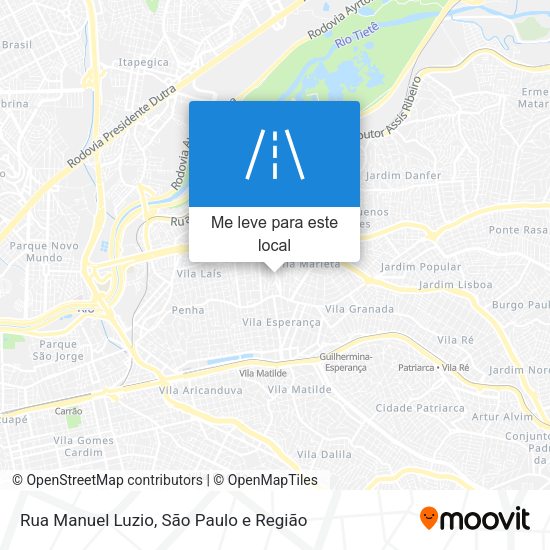 Rua Manuel Luzio mapa