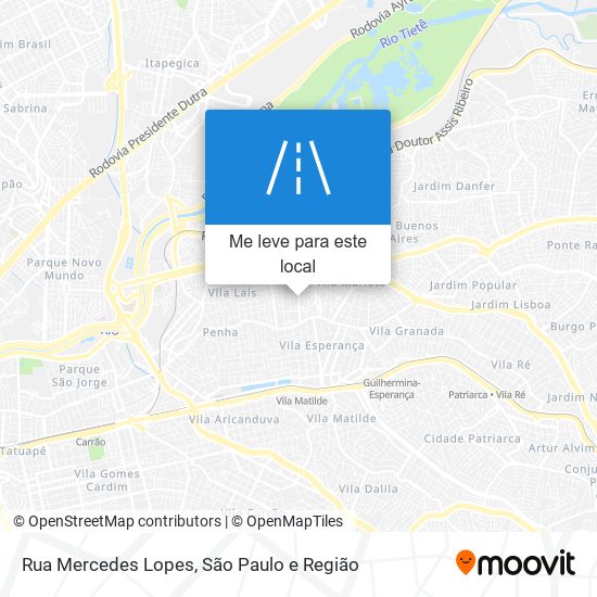Rua Mercedes Lopes mapa