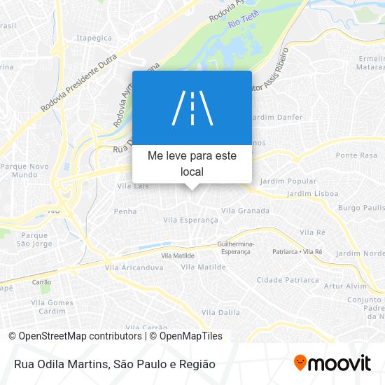 Rua Odila Martins mapa