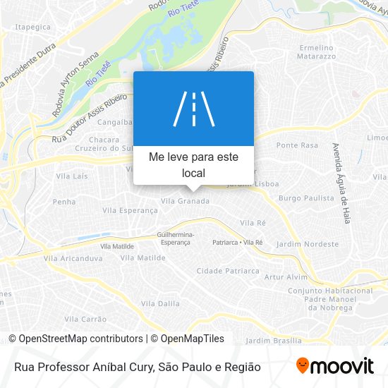 Rua Professor Aníbal Cury mapa