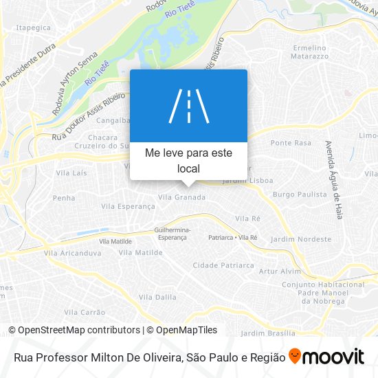 Rua Professor Milton De Oliveira mapa