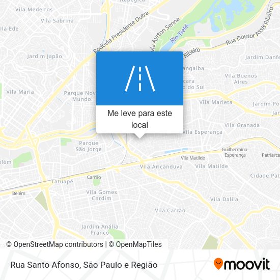 Rua Santo Afonso mapa