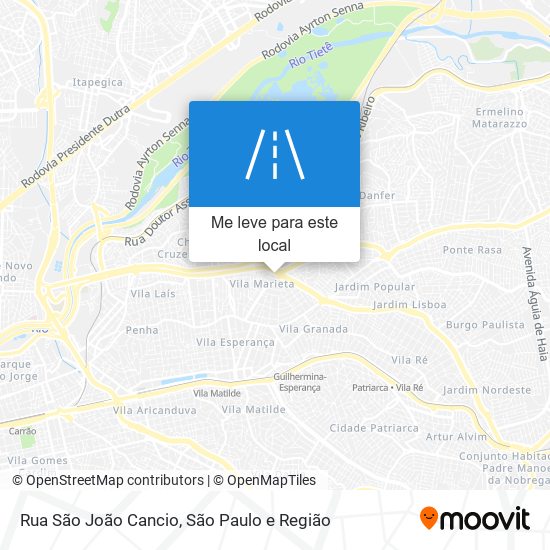 Rua São João Cancio mapa