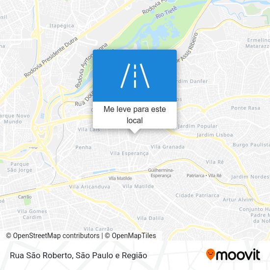 Rua São Roberto mapa