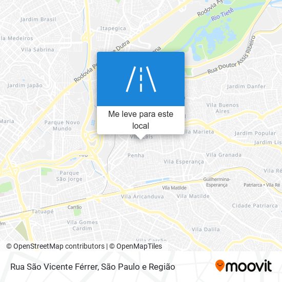 Rua São Vicente Férrer mapa