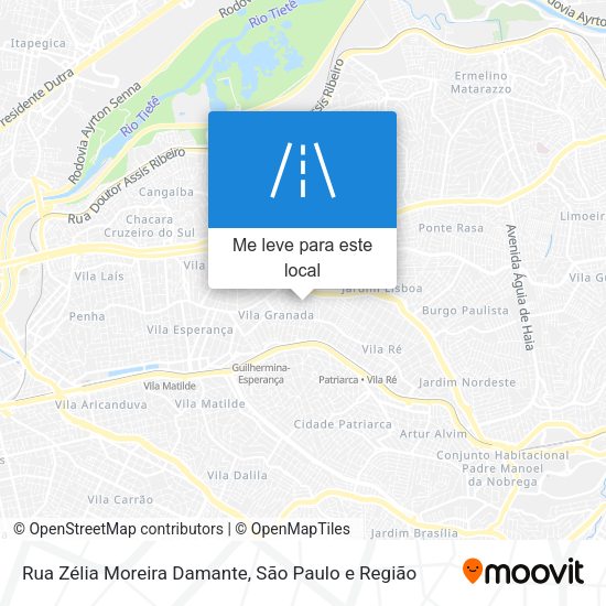 Rua Zélia Moreira Damante mapa