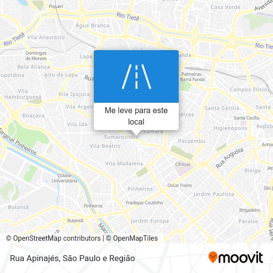 Rua Apinajés mapa