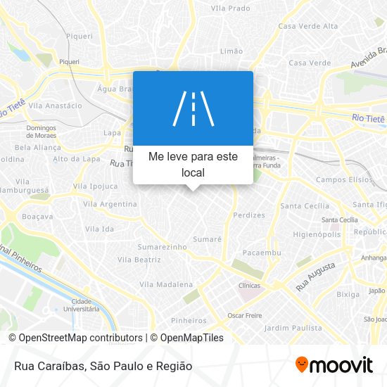 Rua Caraíbas mapa