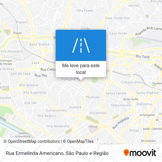 Rua Ermelinda Americano mapa