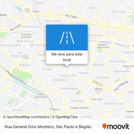 Rua General Góis Monteiro mapa