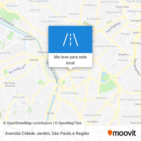 Avenida Cidade Jardim mapa