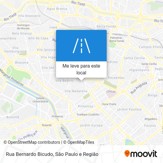 Rua Bernardo Bicudo mapa