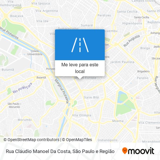 Rua Cláudio Manoel Da Costa mapa