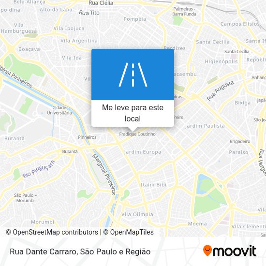 Rua Dante Carraro mapa